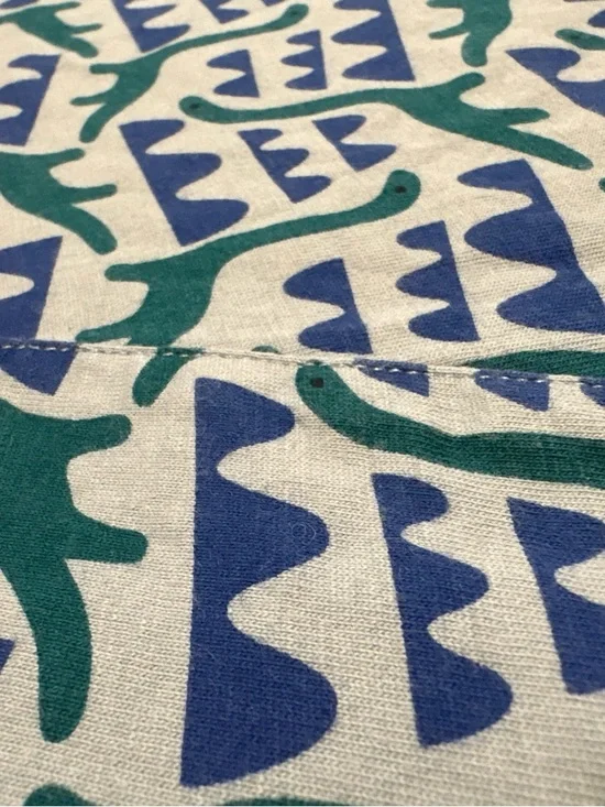 Hanna Andersson Short Sleeve Toddler Dress with Blue and Green Dino Print - Picture 4 of 4